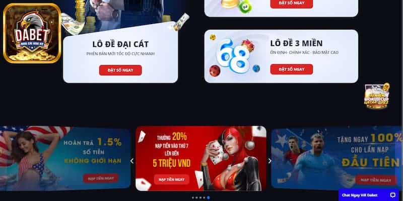 Điều hấp dẫn ở nhà cái DABET tặng tiền cược miễn phí