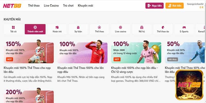 Sơ nét về chương trình nhà cái NET88 khuyến mãi thành viên mới