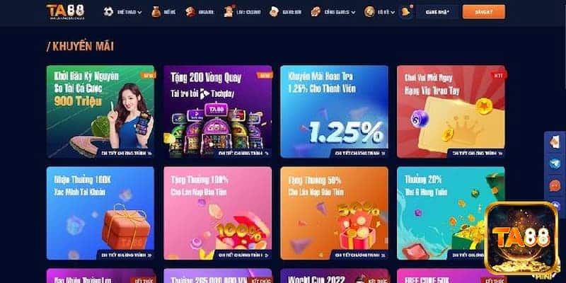 Nhà cái TA88 tặng tiền trải nghiệm 100% nạp đầu lên đến 10tr
