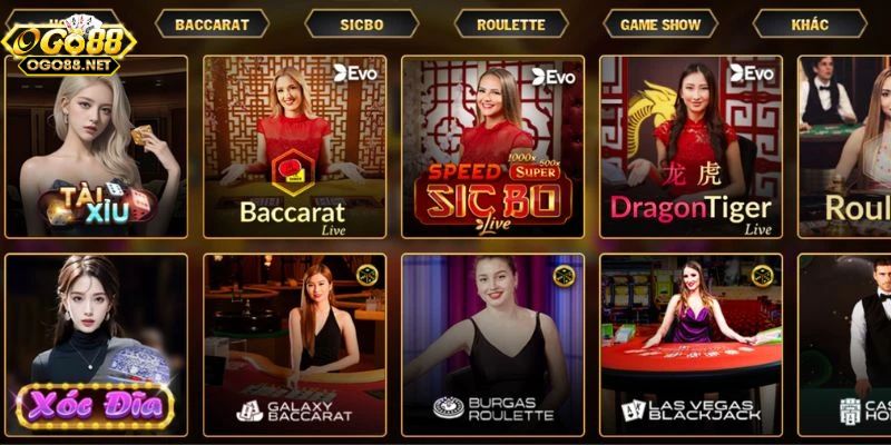 Giới thiệu sảnh casino Go88